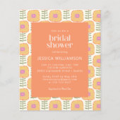 予算レトロイエローオレンジフラワーブライダルシャワー (正面)