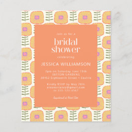 予算レトロイエローオレンジフラワーブライダルシャワー