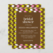 予算レトログルーヴィライムピンクブラウンブライダルシャワー (正面/裏面)