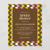 予算レトログルーヴィライムピンクブラウンブライダルシャワー (正面)