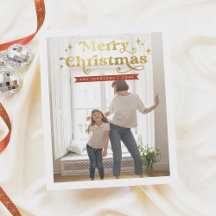 予算レトロタイポグラフィGroovyクリスマスフォト