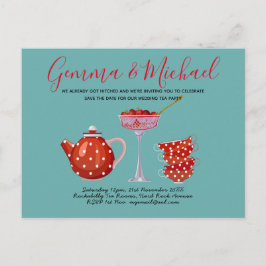 予算レトロティーパーティの招待状ロカビリー1950s ポストカード