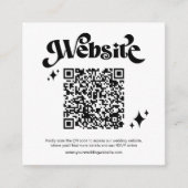 予算レトロブラックスクリプトQRコード結婚のウェブサイト エンクロージャーカード (正面)