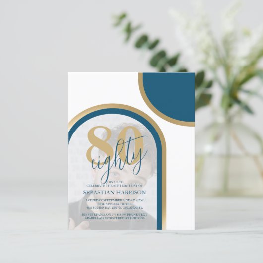 予算レトロブルーと金ゴールドフォト誕生日 (スタンド正面)