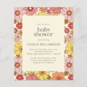 予算レトロボホピンクイエローフローラベビーシャワー (正面)