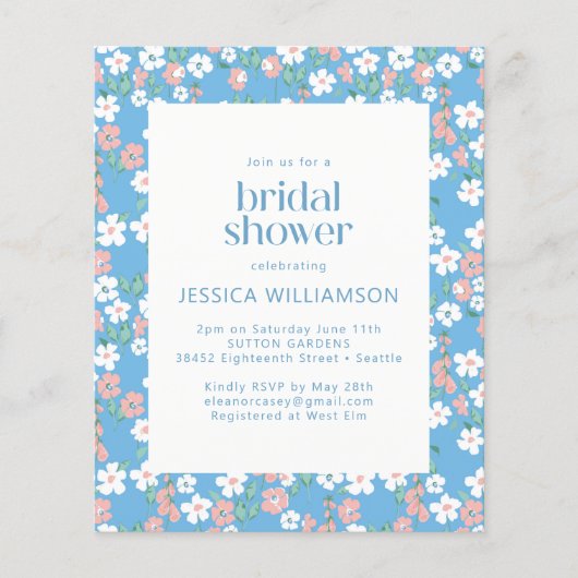 予算レトロボホブルーディティフローラブライダルシャワー (正面)