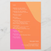 予算レトロモダンウェディングプログラムテンプレート (裏面)