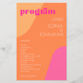 予算レトロモダンウェディングプログラムテンプレート チラシ (正面)