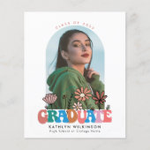 予算レトロワイルドフラワーアーチフォトグラード招待状 チラシ (正面)