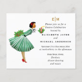 予算レトロヴィンテージおもしろいクリスマスイベント招待状 (正面)