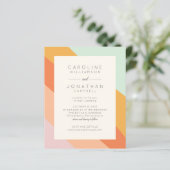 予算レトロ抽象芸術ストライプシックな結婚式の招待 (スタンド正面)