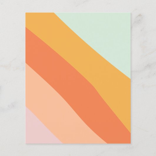 予算レトロ抽象芸術ストライプシックな結婚式の招待 (裏面)