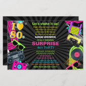 予算レトロ素晴らし全80年代パーティの招待状 (正面/裏面)