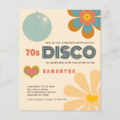 予算レトロ70sディスコバチェロレッテ招待状 (正面)