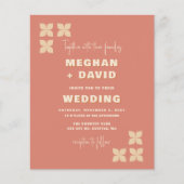 予算レトロGroovy 70sパターン結婚式招待状 (正面)