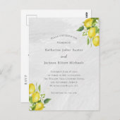 予算レモンQRコード結婚式招待状 ポストカード (正面/裏面)