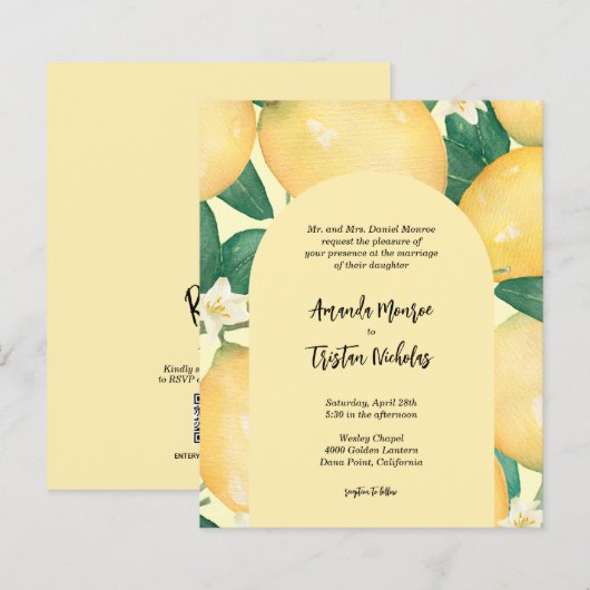 予算レモ結婚ンの全招待状 (正面/裏面)