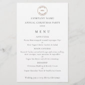 予算ロゴ会社のクリスマス・パーティー・メニュー (正面)