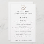 予算ロゴ会社のクリスマス・パーティー・メニュー (正面/裏面)
