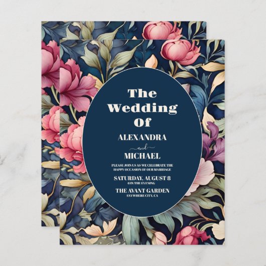 予算ロマンチックなソフトピンクの結婚花 (正面/裏面)