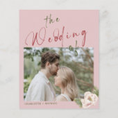 予算ロマンチックな赤面フローラ写真の結婚式の招待 (裏面)