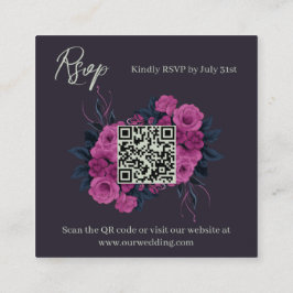 予算ロマンチックゴシック恋人たちモダンQRコードRSVP エンクロージャーカード