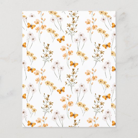 予算ワイルドフラワーカボチャ小さな赤ちゃんシャワー チラシ (裏面)