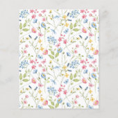 予算ワイルドフラワーズフローラブライダルシャワー招待 (裏面)