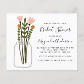 予算ワイルドフラワーズブライダルシャワー招待 (正面)