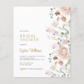 予算ワイルドフラワーズブライダルシャワー招待 (正面)