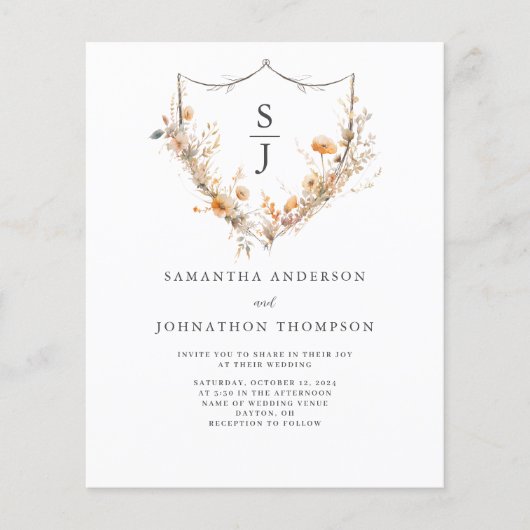 予算ワイルドフラワー結婚ズ チラシ (正面)