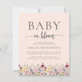 予算ワイルドフラワー赤面QRコードベビーシャワー (正面)