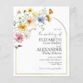 予算ワイルドフラワー | Bohoフォト結婚式招待状 (正面)