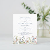 予算ワイルドフラワーQRコード結婚式招待状 (スタンド正面)