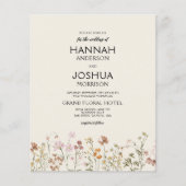 予算ワイルドフラワーQRコード結婚式招待状 (正面)