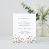 予算ワイルドフラワーQRコード結婚式招待状 (スタンド正面)