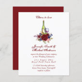 予算ワインテイスティング結婚またはブライダルシャワー請求書。 (正面/裏面)