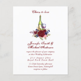 予算ワインテイスティング結婚またはブライダルシャワー請求書。