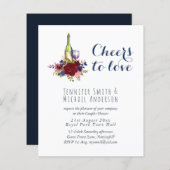 予算ワインテイスティング結婚またはブライダルシャワー請求書。 (正面/裏面)