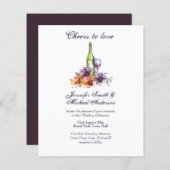 予算ワインテイスティング結婚またはブライダルシャワー請求書。 (正面/裏面)