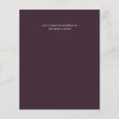 予算ワインテイスティング結婚またはブライダルシャワー請求書。 (裏面)