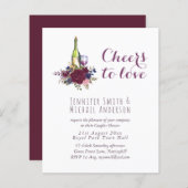 予算ワインテイスティング結婚またはブライダルシャワー請求書。 (正面/裏面)