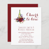 予算ワインテイスティング結婚またはブライダルシャワー請求書。 (正面/裏面)