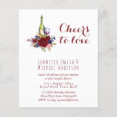 予算ワインテイスティング結婚またはブライダルシャワー請求書。 (正面)