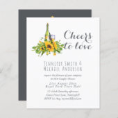 予算ワインテイスティング結婚またはブライダルシャワー請求書。 (正面/裏面)