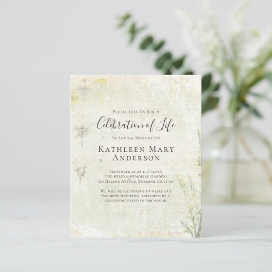 予算ヴィンテージお祝いライフ招待状 (スタンド正面)