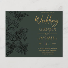 予算ヴィンテージガーデンリーフクラシックの結婚式の招待