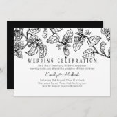 予算ヴィンテージガーデンリーフクラシック結婚の招待 招待状 (正面/裏面)