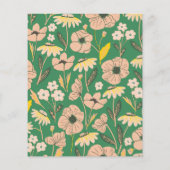 予算ヴィンテージグリーンフローラブライダルシャワー招待状 (裏面)