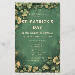 予算ヴィンテージグリーン金ゴールドSt patricks招待状